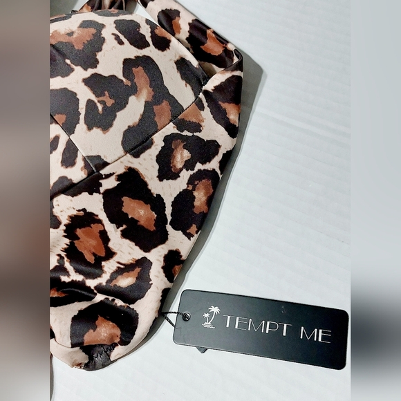 Tempt Me XXL Padded Pysh Up Bikini Top Leopard Print top only - Picture 6 of 9